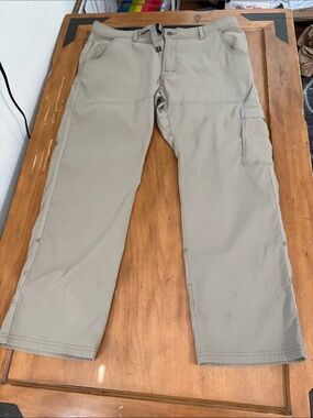 Prana Men's Tan Convertible Cargo Pants Size 38